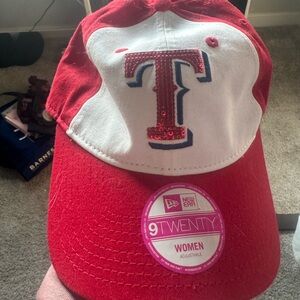 Texas rangers  Red Cap with sparkly  Logo